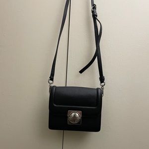 Marc Jacob black leather silver tone crossbody bag
